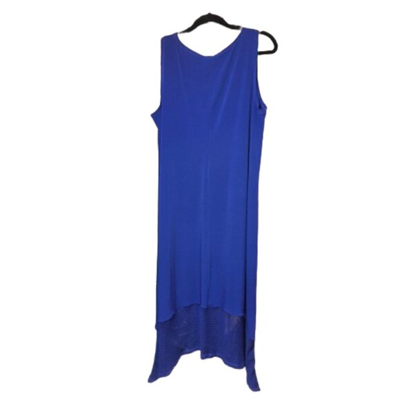 New Chico's Sleeveless Midi Dress Mesh Jacket Royal Blue Women's Size XL - Picture 4 of 15